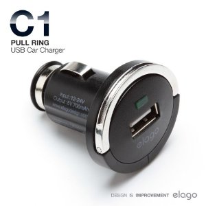 又降！elago Nano EL-Car-C1 通用型USB车载充电器（黑色款）现打折65%仅售$6.99