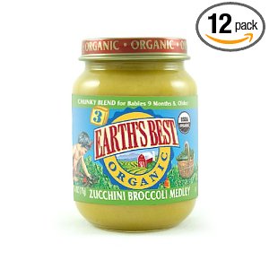 Earth's Best Junior Baby Food Organic - Zucchini Broccoli Vegetable Medley, 6-Ounce Jars (Pack of 12) $14.19