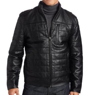 Perry Ellis Men's Quilted Faux Leather Bomber Jacket 	$56.10