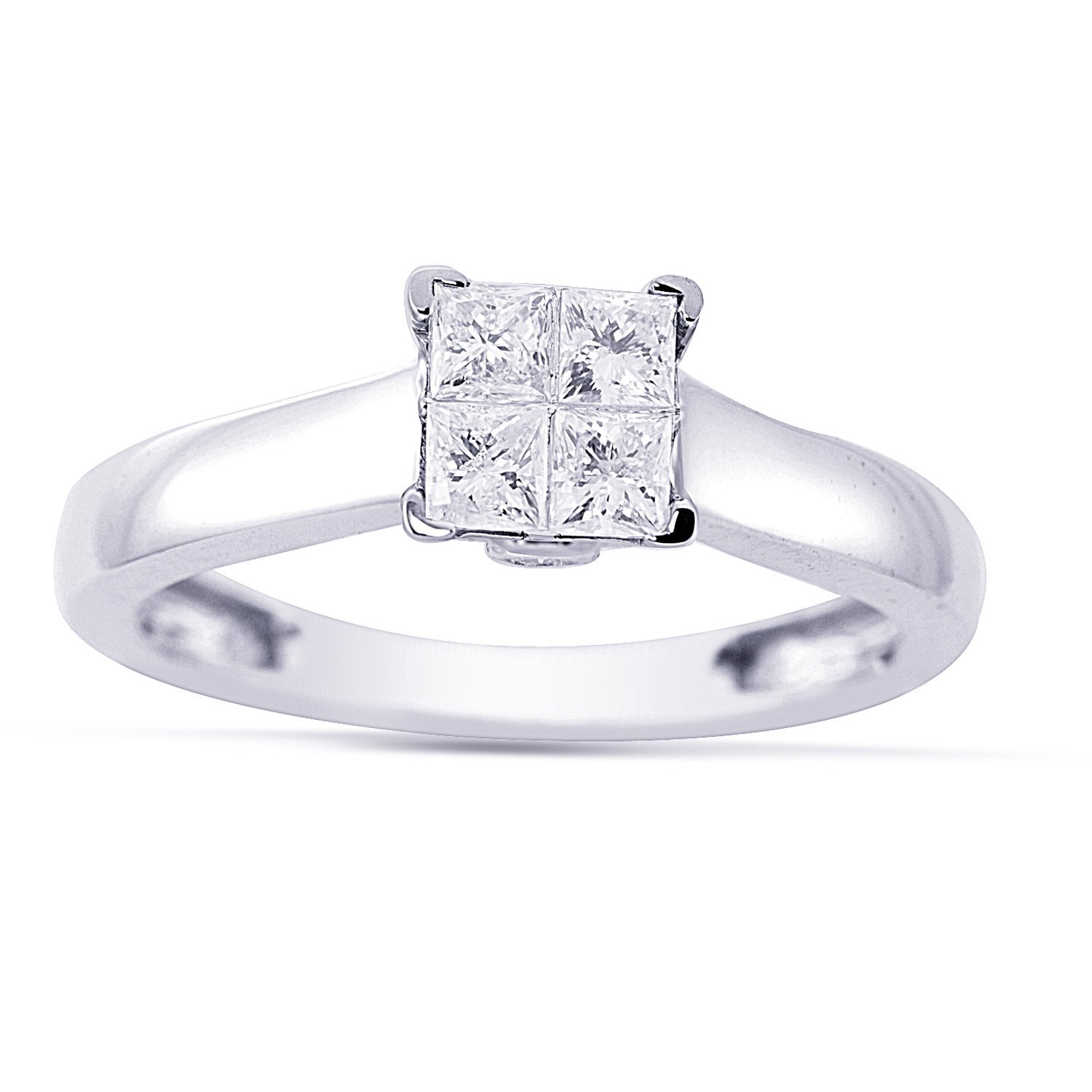 Women's 14k White Gold Engagement Ring (1/2 cttw I-J Color, I1-I2 Clarity), Size 7 $507.13