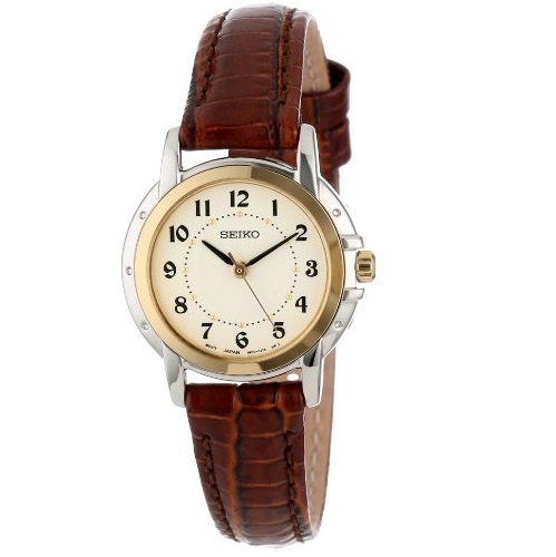 Seiko Women's SXGA02 Brown Leather Strap Watch, only $60.99  , free shipping