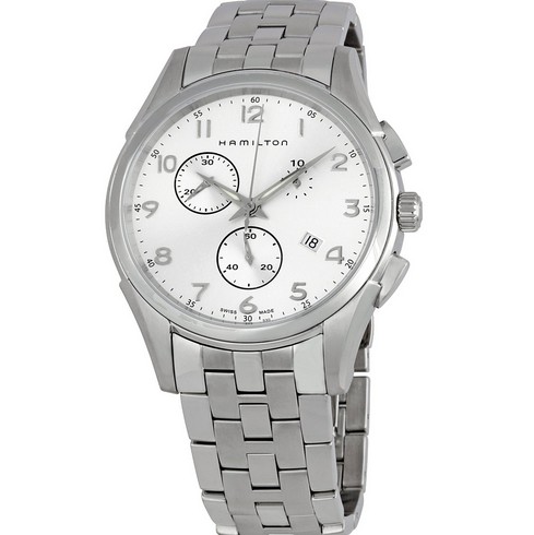 Hamilton Men's H38612153 Jazzmaster Thinline Chronograph Silver Dial Watch $349.93