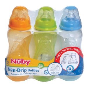 Nuby防溢防胀气奶瓶 三个装  $6.11