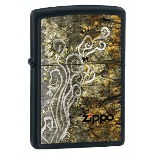 Zippo Black Matte Pocket Lighter with Design  $16.41