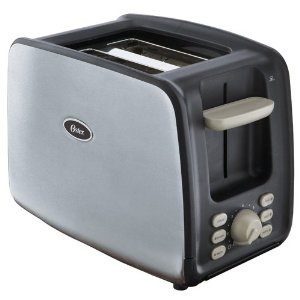 Oster 6340 2-Slice Toaster with Retractable Cord, Brushed Stainless Steel $17.89