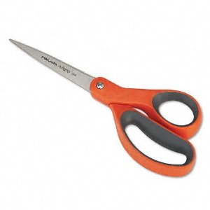 Fiskars 1298807797 Softgrip scissors, 8 long, 3-1/2 cut, orange handle $4.99