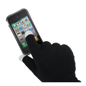Aduro Capacitive Smart Touchscreen Gloves for iPhone, iPad, Android (Black) $4.59
