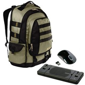 Targus Military Backpack, Casestow-N-Go Chill Mat, and Laser Mouse Bundle $39.99