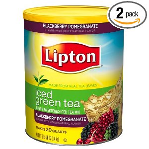 立頓 Lipton 黑莓石榴冰綠茶（2罐裝，每罐52.6盎司）  $14.25