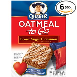 Quaker, Oatmeal To Go, Brown Sugar Cinnamon Breakfast Bars, 6-Count Boxes (Pack of 6)  $18.46