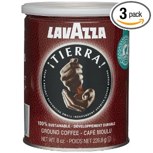 Lavazza Tierra! 100% Sustainable Ground Coffee, 8-Ounce Cans (Pack of 3) $12.66