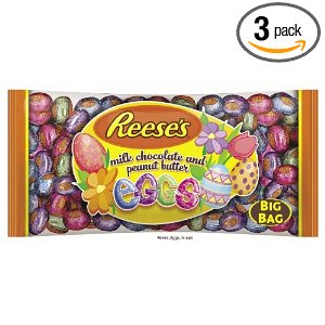 Reese's Easter 复活节牛奶巧克力花生口味迷你彩蛋（3袋装，每袋18盎司）  $18.23