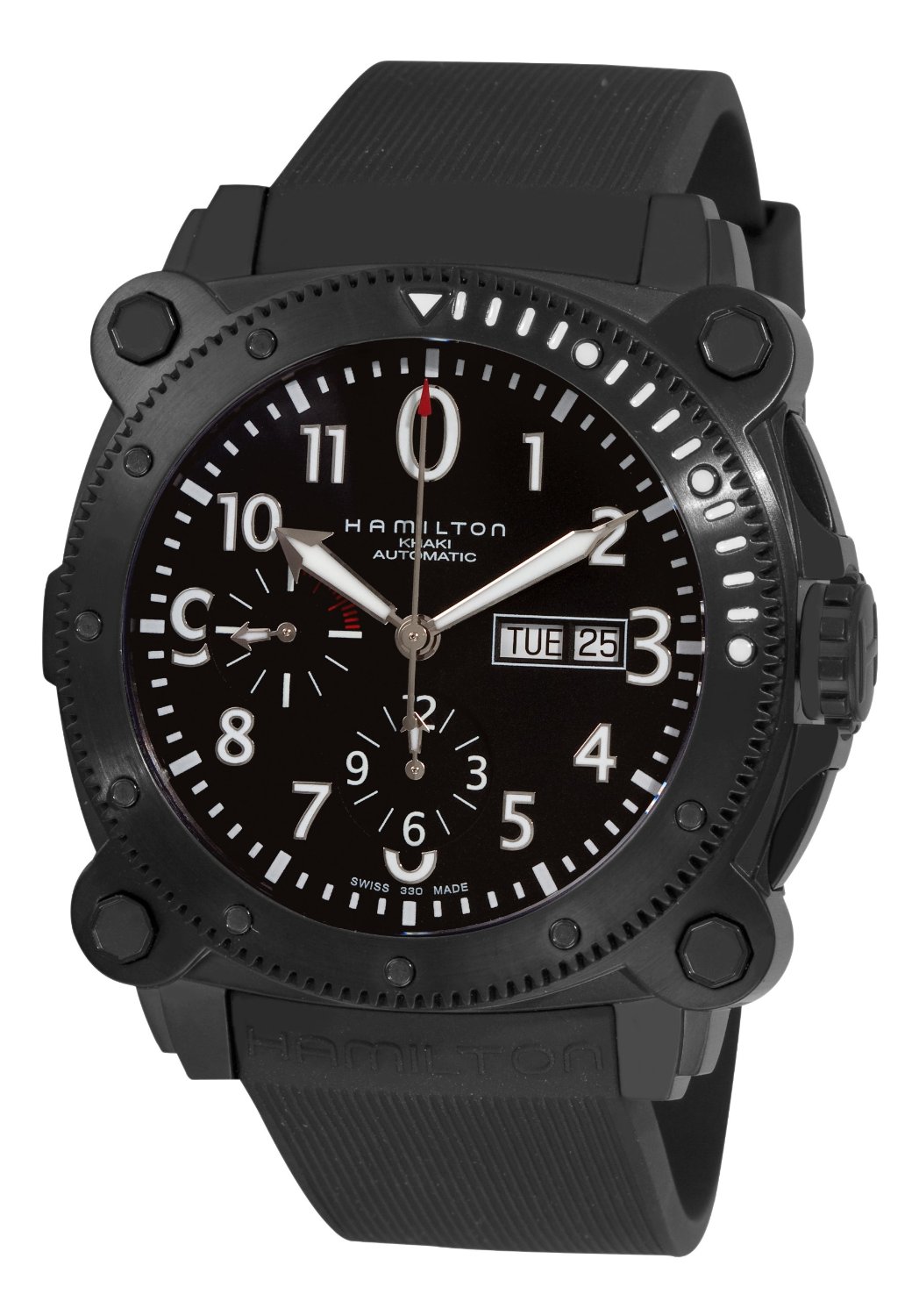 Hamilton Men's H78686333 Khaki Navy BelowZero Black Chronograph Dial Watch $1,142.66