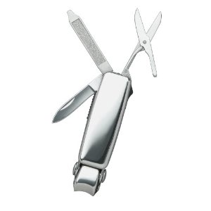 Swiss+Tech ST10606 Stainless Steel Personal Care Multitool with Nail Clipper, LED Flashlight for Keychain, Only$7.96