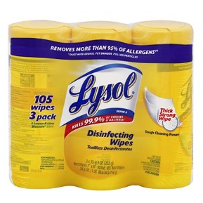 Lysol 消毒濕紙巾檸檬味35張（3桶裝）$3.22免運費