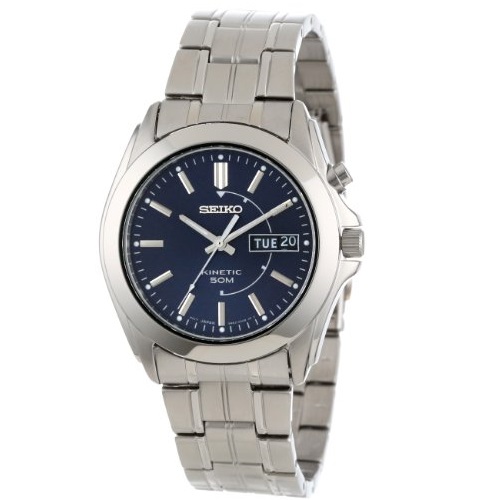 Seiko Men's SMY111 Stainless Steel Kinetic Blue Dial Watch $77.89, free shipping after using coupon code 