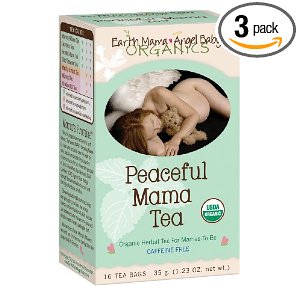 Earth Mama Angel Baby Organic Peaceful Mama Tea, 16 Teabags/Box (Pack of 3) , only $9.95, free shipping