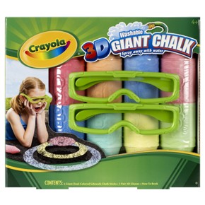 Crayola绘儿乐3-D Chalk儿童三维彩色绘画粉笔+3D眼镜套装 $4.49 