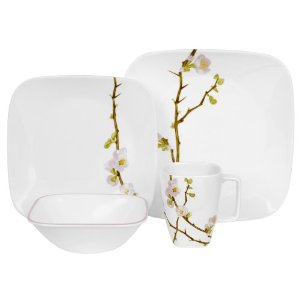 Corelle Cherry Blossom Square 16-Piece Dinnerware Set, Service for 4  $44.97 