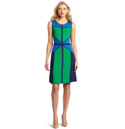BCBGMaxazria 女士长裙Women's Colette Color Blocked Jersey Dress $125.99 (25%off)