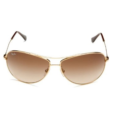Ray-Ban RB3293 Bubble Wrap Aviator Sunglasses  （Gold Frame/Brown Gradient Lens 63mm）$90.67 