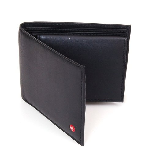 Alpine Swiss Men's Leather Bifold Wallet Removable Flip Up ID Window, only  $7.99
