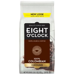 降！Eight O'Clock Coffee 100%哥伦比亚精磨咖啡 (33盎司袋装) $7.12免运费
