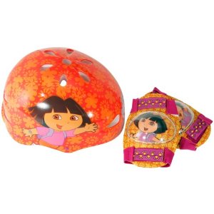 Dora Hardshell Bicycle Helmet and Protective Pad Value Pack (Toddler) $20.49