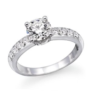 1 ctw. Round Diamond Solitaire Engagement Ring in 14k White Gold $999.00