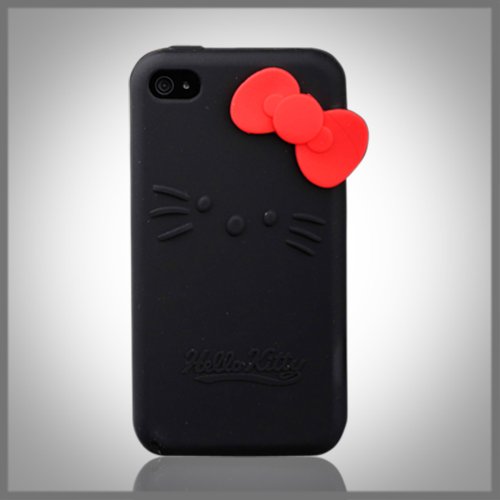 Hello Kitty Black Silicone case for Apple iPhone 4/4s $3.70 + Free Shipping