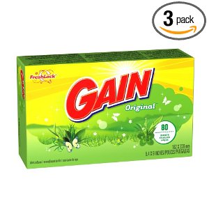 Gain Dryer Sheets with Freshlock, Original Scent, 80 Loads, 80-count (Pack of 3) $5.46 via clip coupon