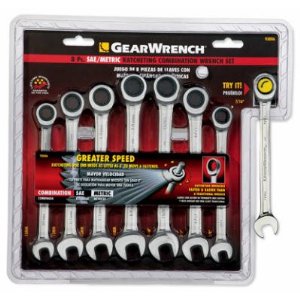 GearWrench 8-Piece SAE / Metric Ratcheting Combination Wrench Set, # 93006 $27.49