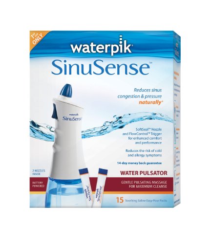 Waterpik SWI 615 Sinusense Water Pulsator Includes 15 Soothing Saline Packs With Aloe Vera and Eucalyptus $19.97（50%off)