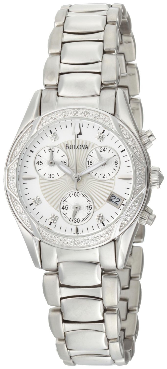 Bulova Women's 96R134 Diamond Case Mother-Of-Pearl Dial Bracelet Watch $159.88
