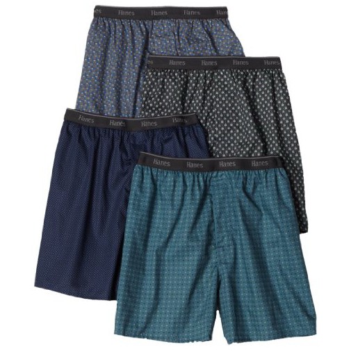 Hanes Men's 4 Pack Classics Woven Printed Boxers $16.62  + Free Shipping