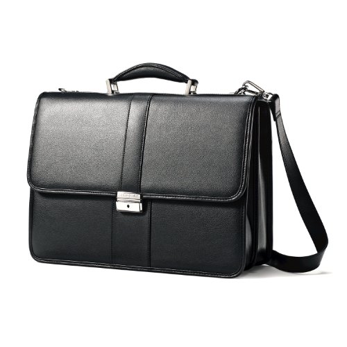 Samsonite Leather Flapover Briefcase, only $59.99, free shipping