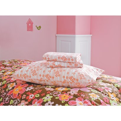Target現在有Blossom Sheet Set Pink粉色床上用品四件套只要$4-$6