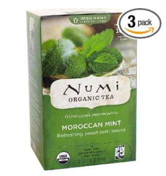 Numi Organic Tea Moroccan Mint, Full Leaf Herbal Teasan, Caffeine Free, 18-Count Tea Bags (Pack of 3) $14.86 