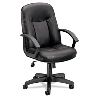 basyx® VL601 Leather Mid-Back Swivel/Tilt Chair, Black $79.99(60%off)