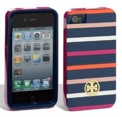 Tory Burch Navy Pink Classic Stripes iPhone 4/4S Hardshell Case $7.60(62%off)