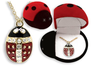 Ladybug Crystal Pendant Necklace In Gift Box $5.69 (62%off)+ Free Shipping
