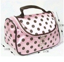 Pink with Black Dot Travel Toiletry Cosmetic Makeup Bag Organizer $14.95  