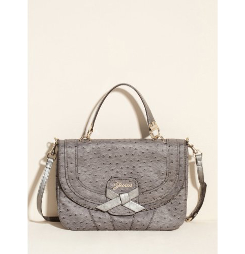 可爱蝴蝶结GUESS 小号手袋也可斜跨（灰色）Super Sleek Flap Handbag$79.95 (38%off)
