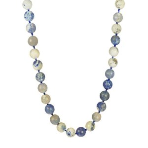 Blue Ice Agate Long Necklace 30