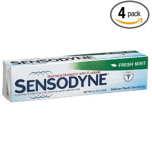 Sensodyne敏感牙齿牙膏, 4盎司4盒 $16.68免运费