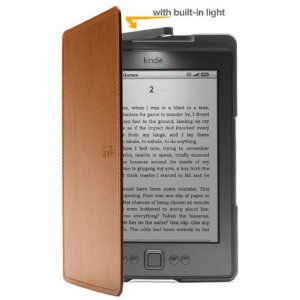 亚马逊官方带LED照明灯Kindle高级皮革保护套 $41.99免运费