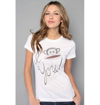 Paul Frank The I Love You Tee in White,T-shirts for Women $21.00 (16%off)