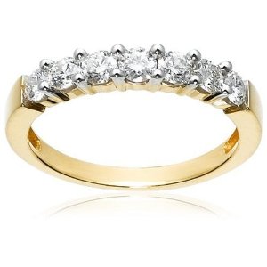 14k Yellow Gold 7-Stone Diamond Ring (3/4 cttw, H-I Color, I1-I2 Clarity)  $675