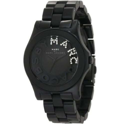 中性范儿！Marc by Marc Jacobs 女款黑色腕表Women's Rivera Black Watch $154.00 (12%off)