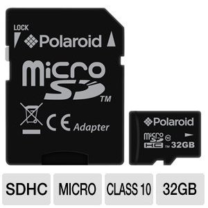 Polaroid 32 GB CL10 micro SDHC Flash Memory Cards $15.99